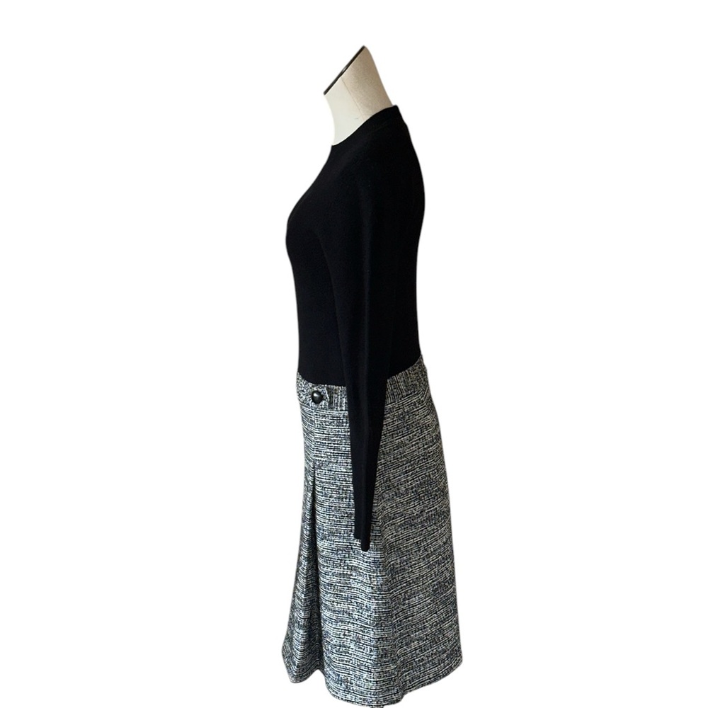 NWT CALVIN KLEIN BLACK MIXED MEDIA LONG SLEEVE SHEATH DRESS - Picture 3 of 7